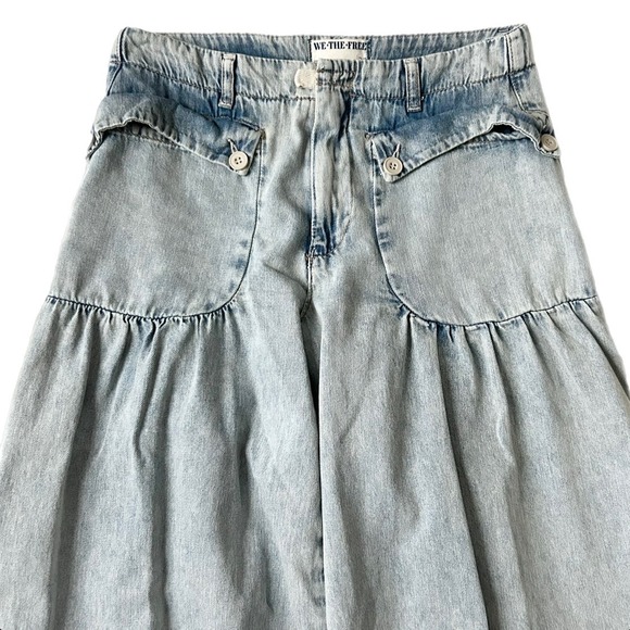 Free People We The Free Lotus Balloon Wide Leg Jeans Light Wash Size 27 - Picture 4 of 8
